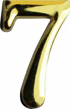 Цифра дверная 7 на клеевой основе золото АЛЛЮР