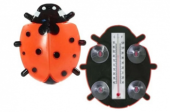 Термометр Оконный Божья коровка 17*17 см крепл на стекло