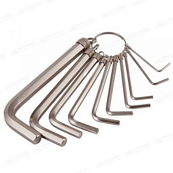 Набор шестигранных ключей 1.5-2-2.5-3-3.5-4-5-6-8-10мм MaxiTool