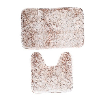 Набор ковриковдля ванны 2шт пушистик  40*60, 40*38 беж.корич