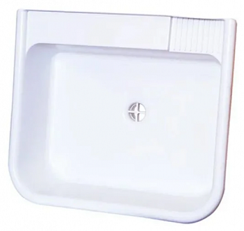 Раковина с выпуском пласт 410*495*140