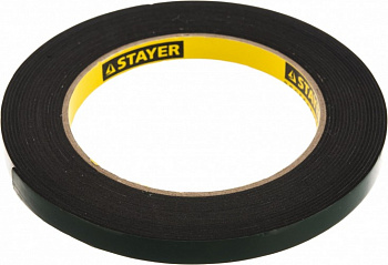 Лента STAYER "PROFI" клейкая монтажная,на вспененной основе,черная 9ммх5м