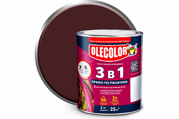 Коричневый 2 кг Грунт-эмаль по ржавчине Olecolor