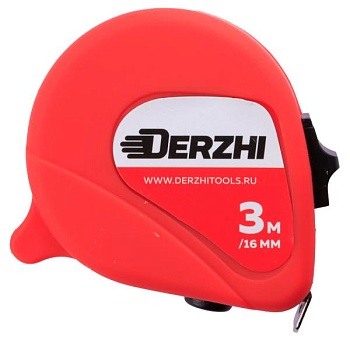 Рулетка Derzhi "Эко" с резин покрыт 3м/16мм Рулетка Derzhi "Эко" с резин покрыт 3м/16мм