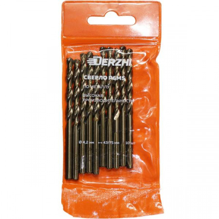 Сверло DERZHI дмет Р6М5 4,2мм