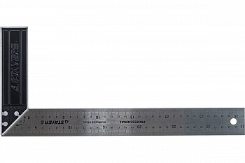 Угольник STAYER PROFI столярный гравированная шкала,нерж.полотно 37мм,350мм Угольник STAYER PROFI столярный гравированная шкала,нерж.полотно 37мм,350мм