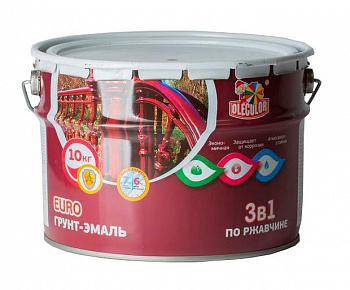 Грунт-эмаль по ржавчине OLECOLOR серый 10кг