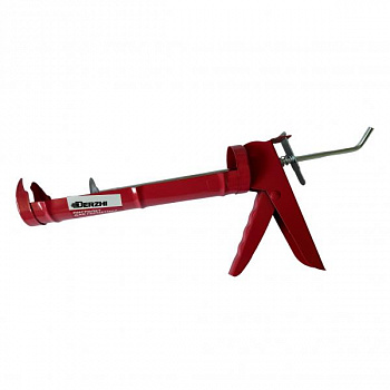 Пистолет д/герметика полукор.окраш корп утолщ.стенка Derzhi 310мл кругл. шток 7мм 