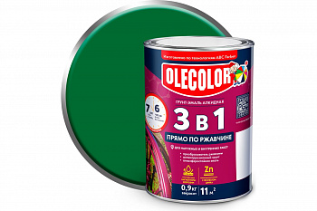 Зеленый 0,9кг Грунт-эмаль по ржавчине OLECOLOR