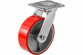 Ролик поворотный полиуретановый SCр63 красный