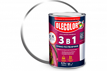 Белый 0,9кг Грунт-Эмаль по ржавчине OLECOLOR