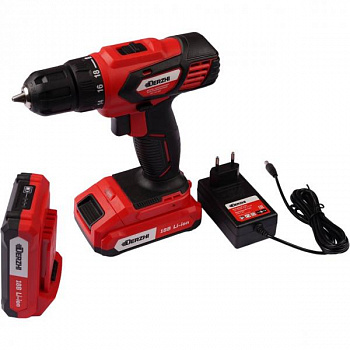 Дрель-шуруповерт акк 18в/2акк/1,5А*Ч/Li-lon/35Нм/БЗП/подсветка/кейс Derzhi