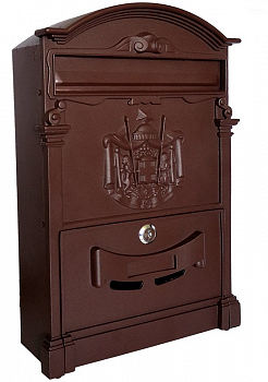 Почтовый ящик 405*255*90мм  коричневый, алюминий Почтовый ящик 405*255*90мм  коричневый, алюминий