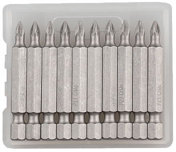 Биты ЗУБР МАСТЕР кованые хромомолибденовая сталь,тип хвост. Е 1/4 PZ1 50мм 10шт