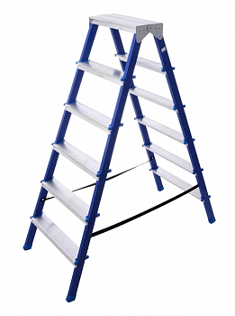 Стремянка стальная двухстороняя Стаирс 6 ступеней 1,29м